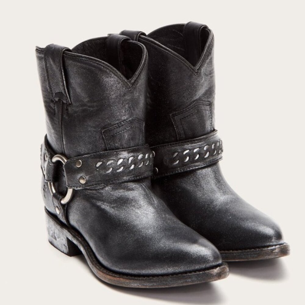 NWOB Frye Billy Chain Metallic Short Harness Cowboy Boot